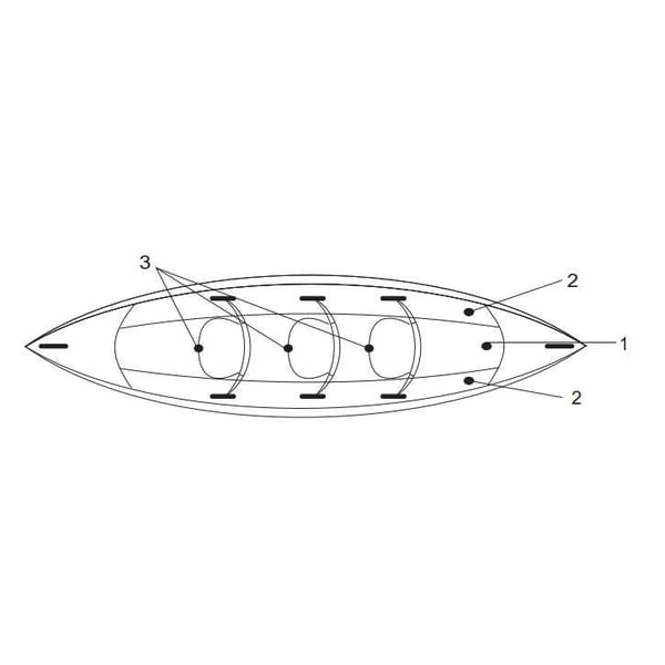 BlueSea ilmatäytteinen kajakki, 383 cm 2-3 henkilöä 9