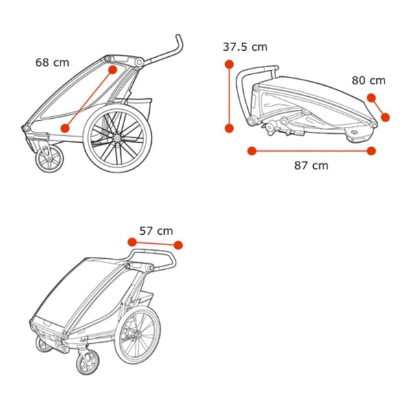 Lastenkuljetusperäkärry THULE Chariot Sport 2, Midnight black 6