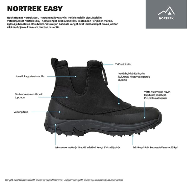 Nortrek Easy Vetoketjulliset nastakengät 11