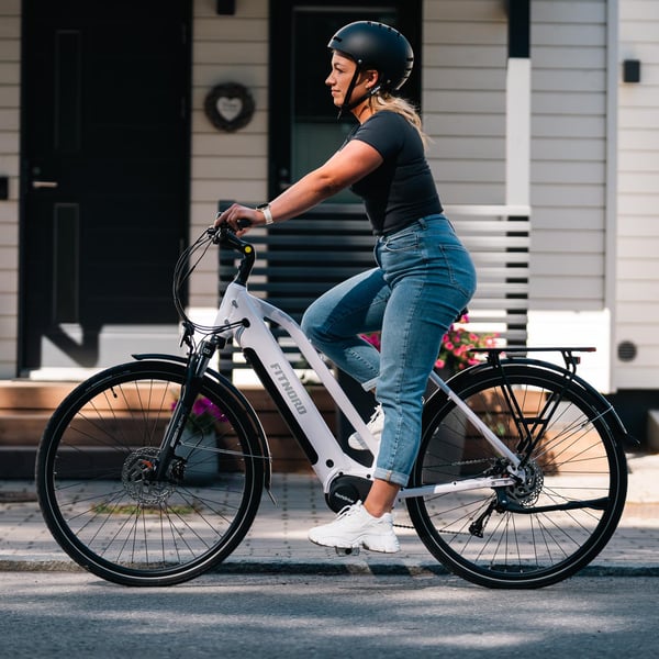 FitNord Ava 500 Sähköpyörä 2024, valkoinen (612 Wh akku) 2