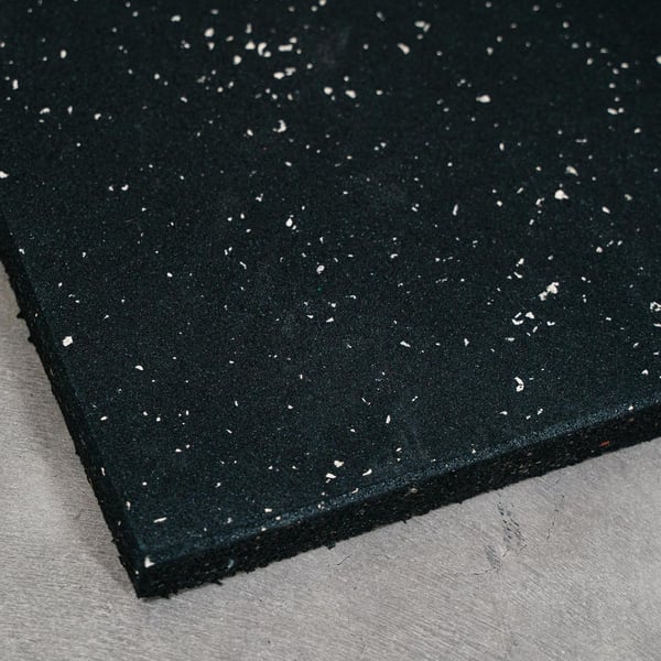 FitNord Kumilaatta 1m x 1m x 30mm, musta valkoisilla pilkuilla 2