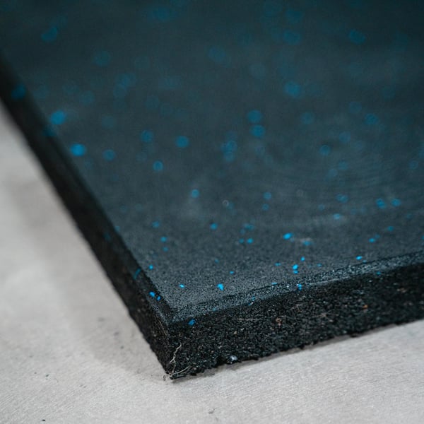 FitNord Kumilaatta 1m x 1m x 30mm, musta sinisillä pilkuilla 4