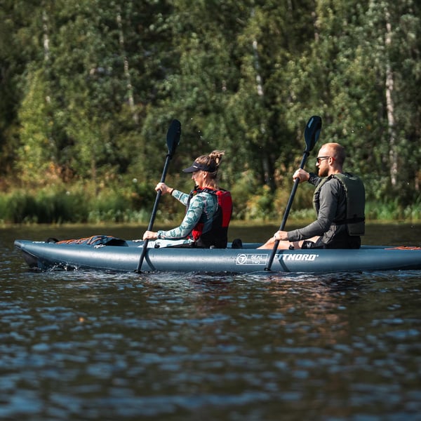 FitNord Seal Two ilmatäytteinen kajakki, tummansininen (2-istuttava) G2 15