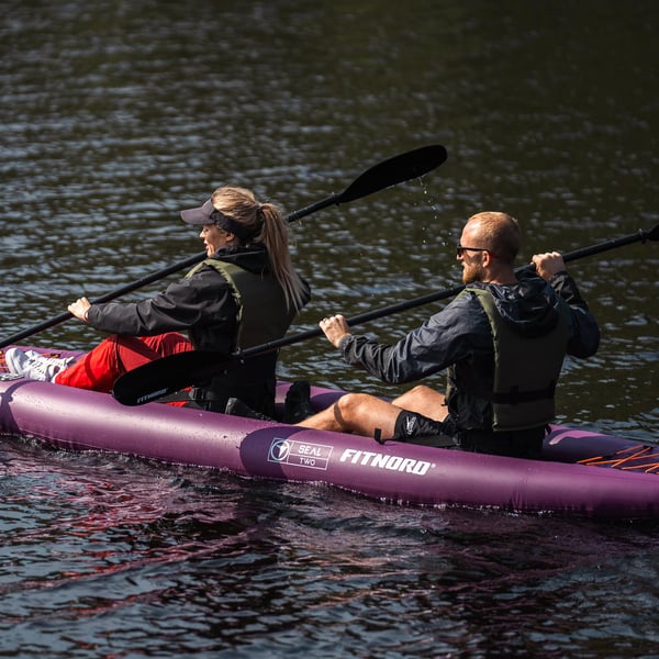 FitNord Seal Two ilmatäytteinen kajakki, tumma violetti (2-istuttava) G2 12