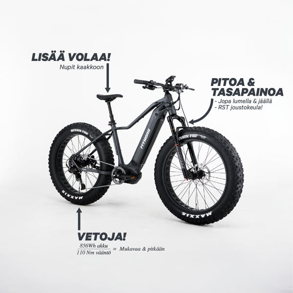 FitNord Rumble 1000 Sähköfatbike G2, musta 2