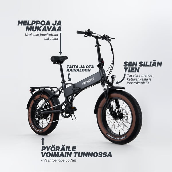 FitNord Rumble 150 Kokoontaitettava Sähköfatbike 9