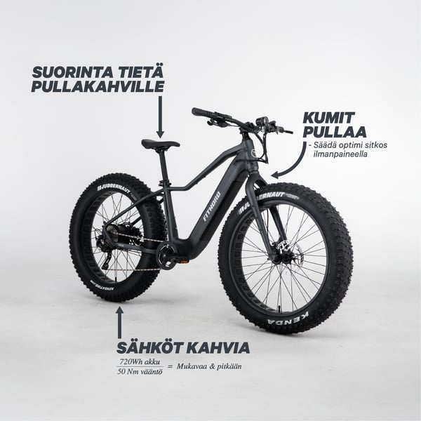 FitNord Rumble 300 Sähköfatbike G2, musta 2