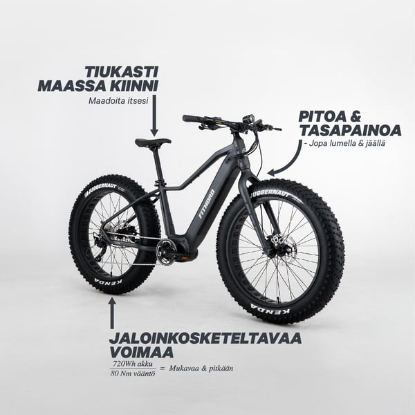 FitNord Rumble 500 Sähköfatbike G2, musta 2