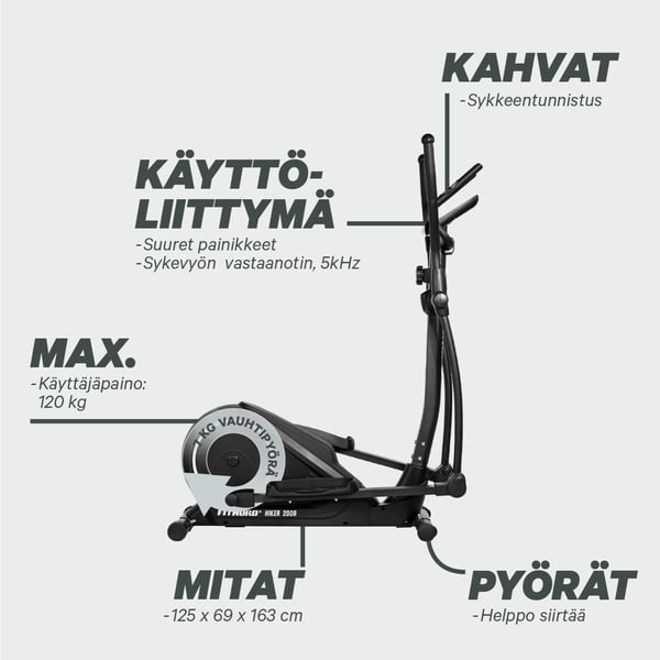 FitNord Hiker 200R Crosstrainer takavetoinen 3