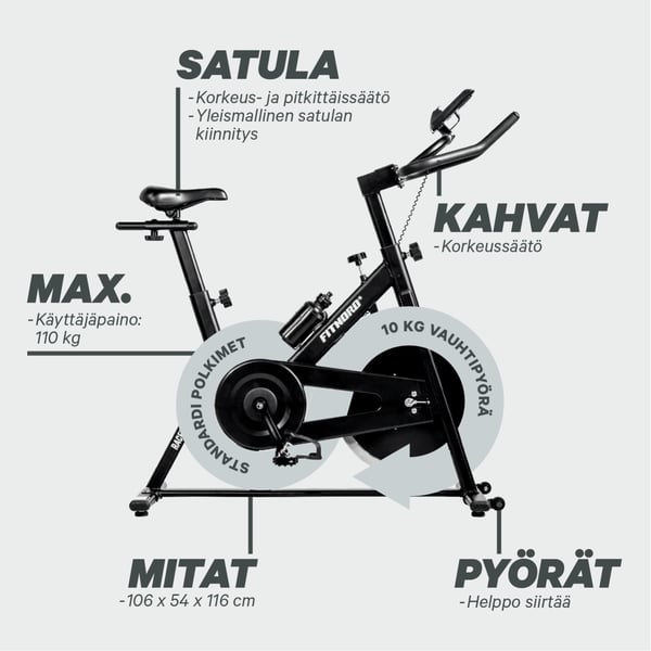 FitNord Racer 100 Spinningpyörä 2