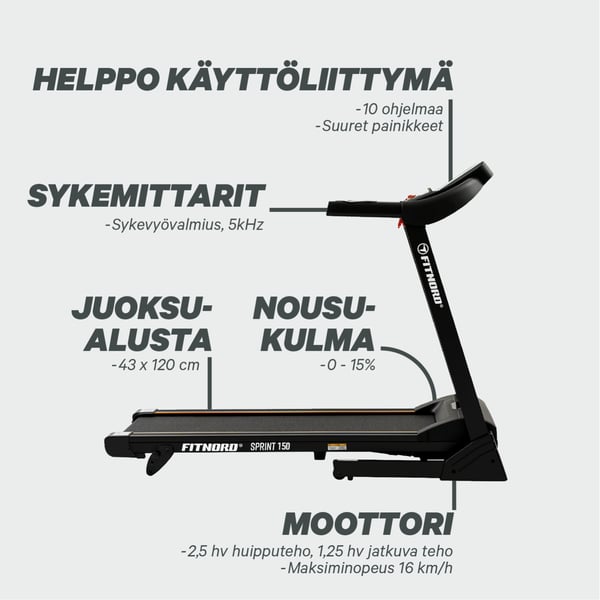 FitNord Sprint 150 Juoksumatto 6
