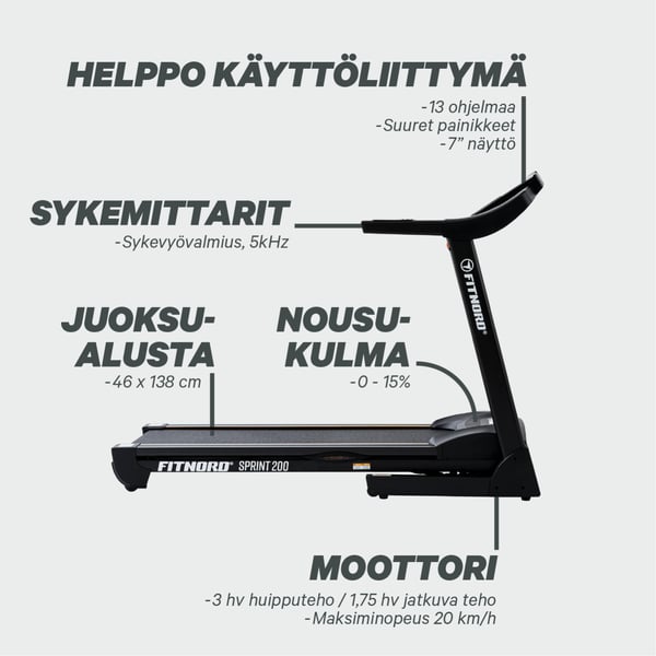 FitNord Sprint 200 Juoksumatto 13