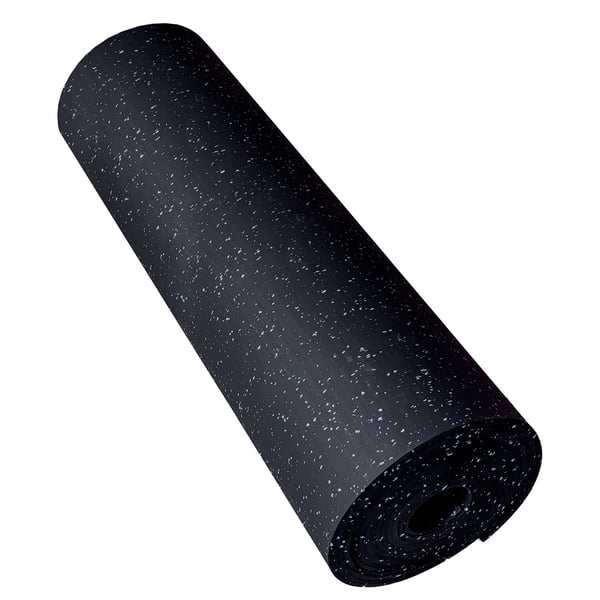 FitNord Kumimatto musta 8 mm (10m rulla) sinisillä pilkuilla 6