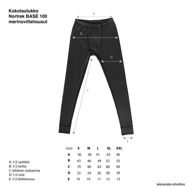 Nortrek BASE 100 Merinovilla aluskerrasto, unisex 10