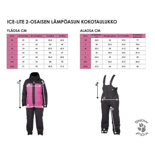 Snow Fox ICE-LITE 2-osainen lämpöasu naiset musta/pinkki 6