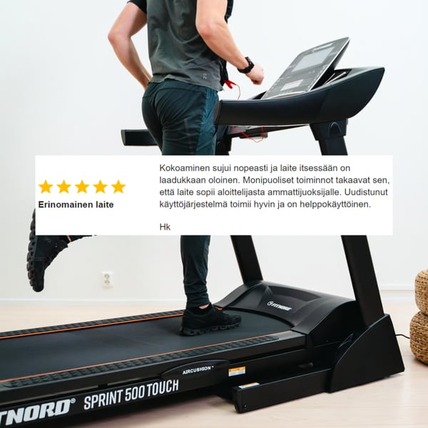 FitNord Sprint 500 Touch Juoksumatto *VOITELUVAPAA* (VUODEN LISÄTAKUU JA SYKEVYÖ KAUPAN PÄÄLLE — arvo 299,80 €) 3