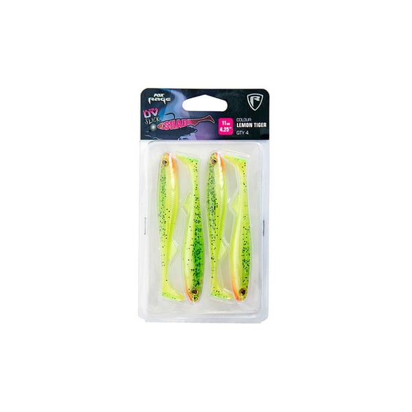 Slick Shad Ultra UV 11cm  / 4.25" Lemontiger x 4 1