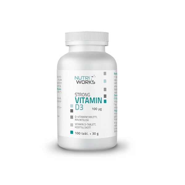 D-vitamiini 100 mcg, Nutri Works Strong Vitamin D3 100 tabl.