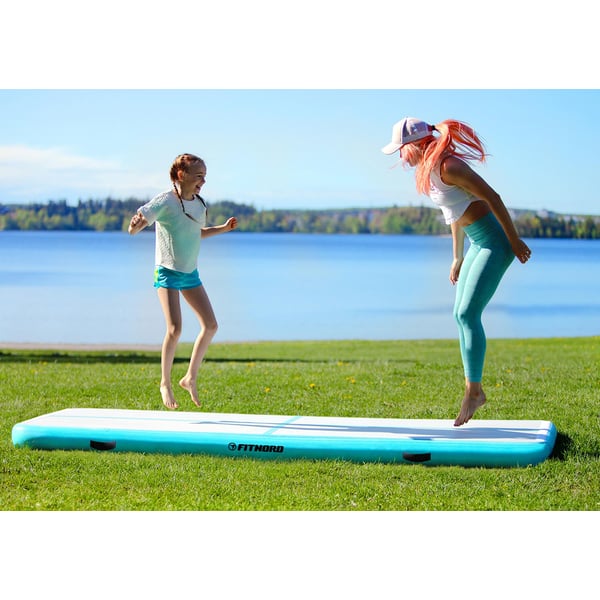 Fitnord Airtrack Ilmavolttirata ulkona, 3 x 1 metriä, turkoosi