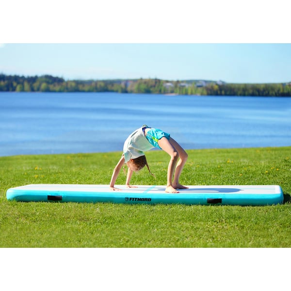 Fitnord Airtrack Ilmavolttirata ulkona, 3 x 1 metriä, turkoosi