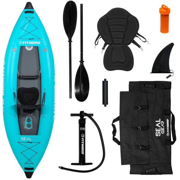 FitNord Seal One ilmatäytteinen kajakki, turkoosi  (1-istuttava)