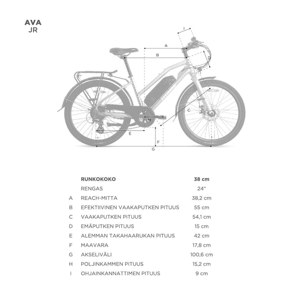 FitNord Ava Jr Sähköpyörä, valkoinen (360 Wh akku)