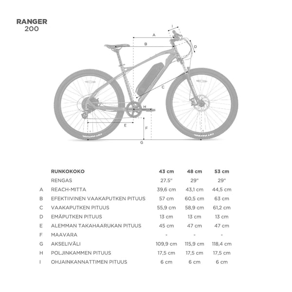 FitNord Ranger 200 Sähkömaastopyörä 2024, hopea (540Wh akku)