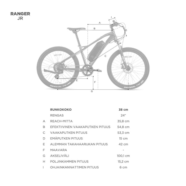 **OUTLET** FitNord Ranger Jr Sähkömaastopyörä, sininen (360Wh tehoakku)