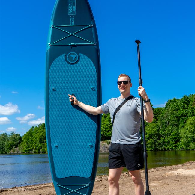 FitNord Aqua 330 SUP-lautasetti, petroli (kantavuus 150 kg, lasikuitumela)