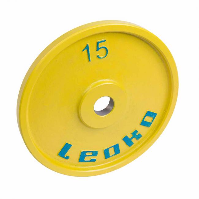 LEOKO metallilevypaino 15 kg, IPF-hyväksytty voimanostoon