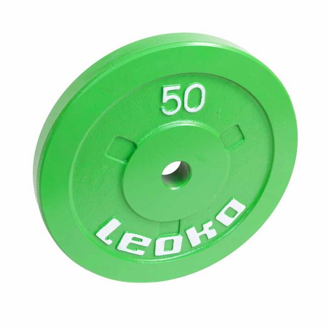 LEOKO metallilevypaino 50 kg, IPF-hyväksytty voimanostoon